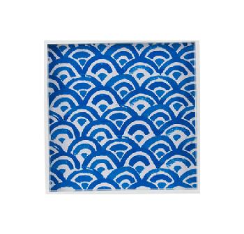Lacquered platter - Plateau bois carré large 34x34